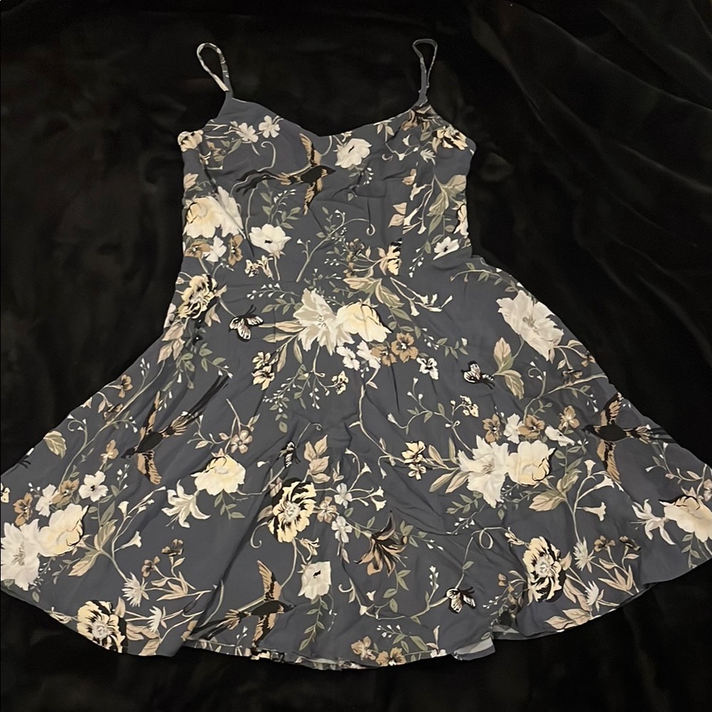 Old Navy Floral Mini Dress - Gray and Cream